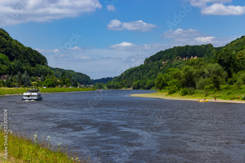 Stunning landscape along river Elbe in Saxony, Germany