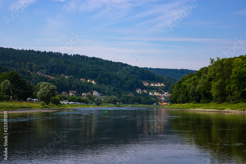 Stunning landscape along river Elbe in Saxony, Germany