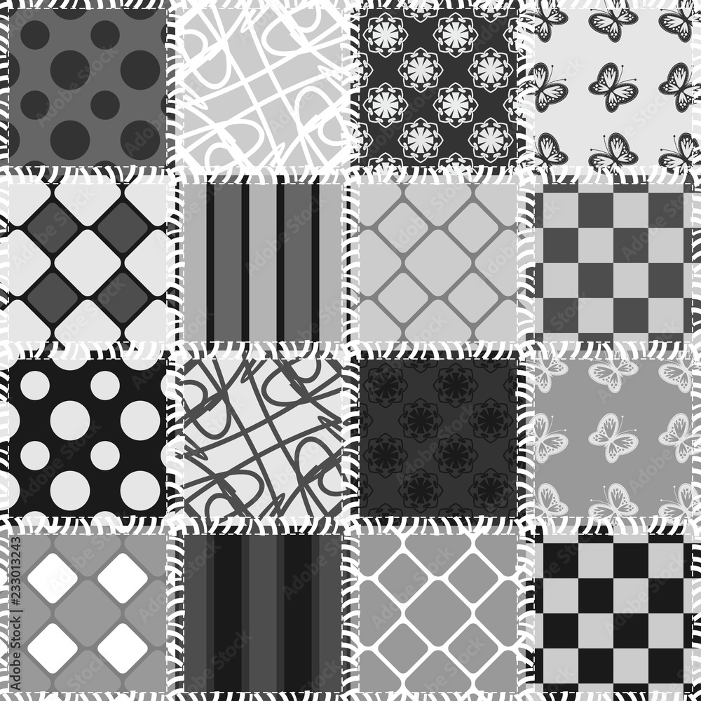 Fototapeta premium patchwork background with different patterns