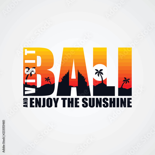 bali beach indonesia holiday vacation theme art sign symbol
