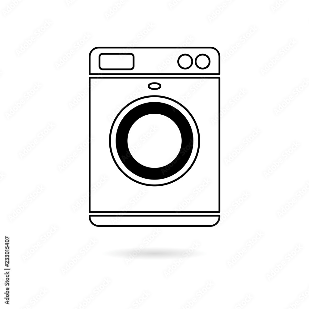 Black Washing machine icon or logo Black Washing machine icon or logo