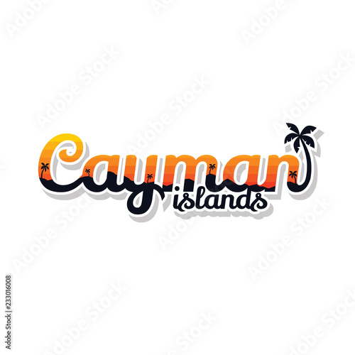 cayman islands summer holidays beach sign symbol