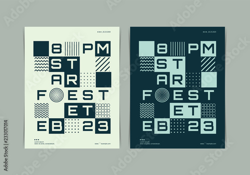 Fest poster Layout with Disjointed text Typography. Vector illustration.
