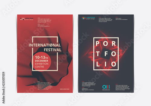 Poster Fest Layout with abstract shape. Vector illustration.