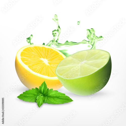 Fresh lime and lemon