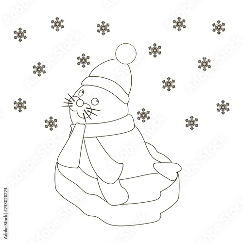 Seal baby on an ice floe coloring page