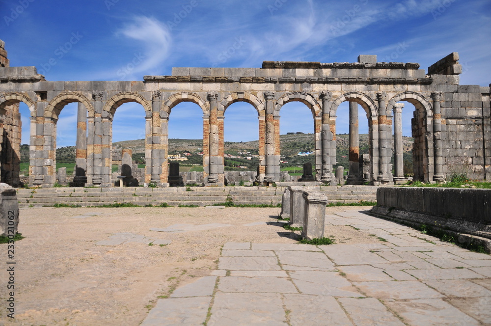 Arches of Basilica of the ancient Roman site of Volubilis, Morocco, Meknes