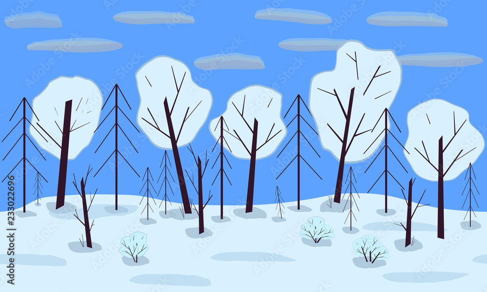 custom made wallpaper toronto digitalWinter seamless landscape. Horizontal seamless background with winter forest.