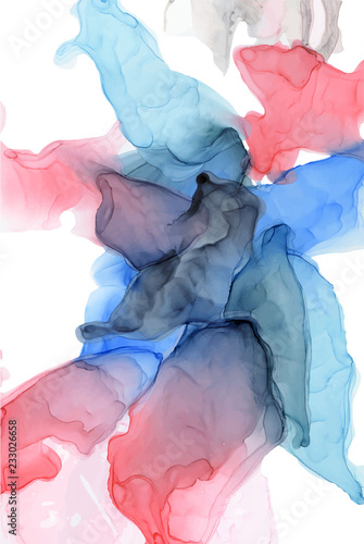 Abstract color alcohol ink texture isolated on white background .