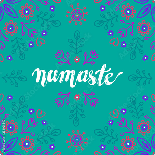 Poster with namaste lettering