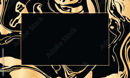 Vector black and gold design template for party, invitation, web, banner, birthday, wedding, business card. Abstract golden background.