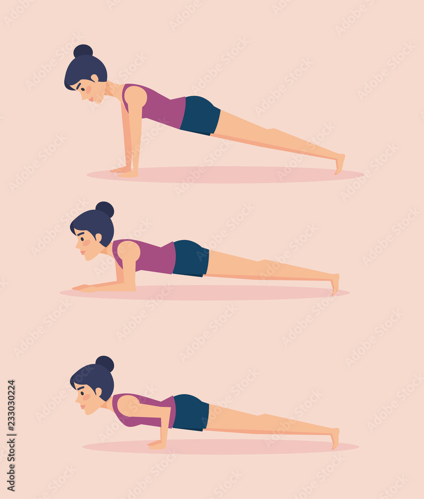 Set of Girls doing yoga design Set of Girls doing yoga design