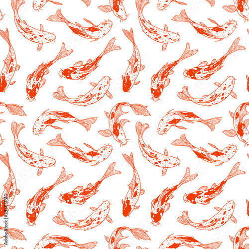 Seamless Koi Carps