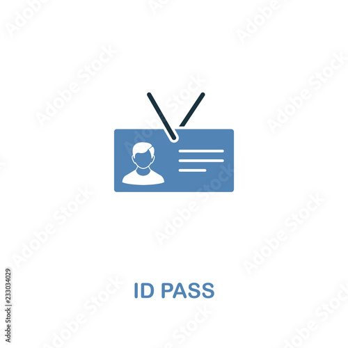 Id Pass icon in two colors. Premium design from internet security icons collection. Pixel perfect simple pictogram id pass icon for web design and printing