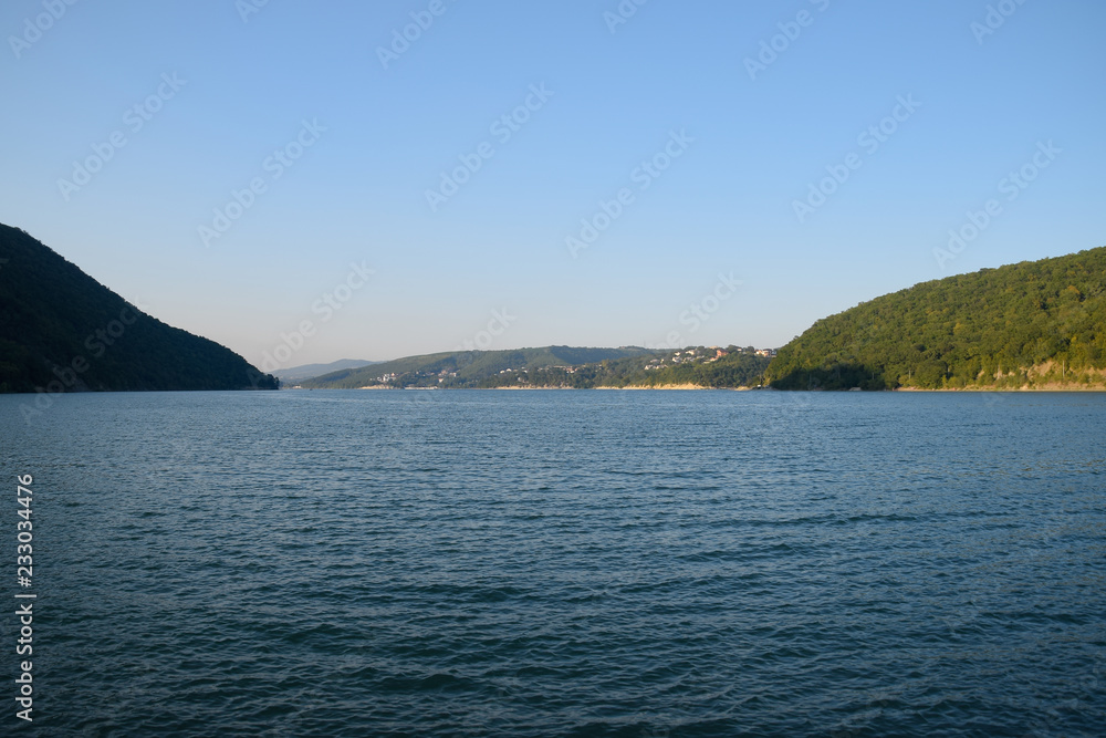 Lake Abrau Durso and its shores. Lake in the Krasnodar Territory of Russia. Lake Abrau Durso and its shores. Lake in the Krasnodar Territory of Russia.
