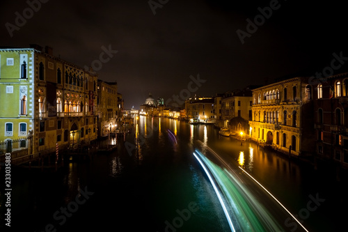 Night view to Grand Canal from Accademia Bridge