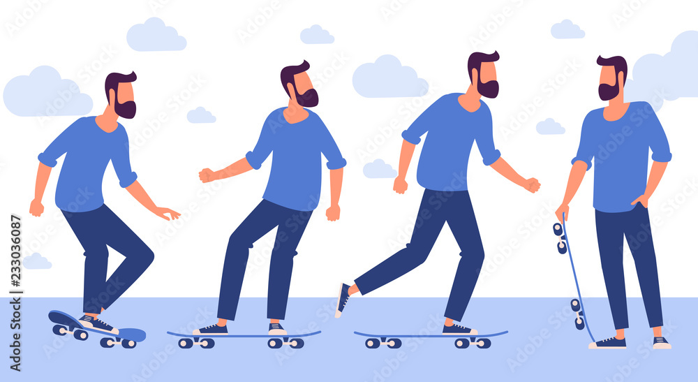man with scateboard. man with scateboard.