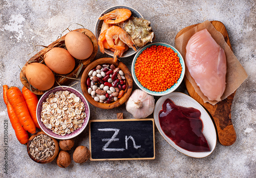 Healthy product sources of zinc.  photo