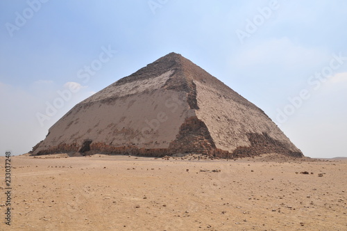 Bent pyramid of Pharao Sneferu at Dahshur, Saqqara, Egypt