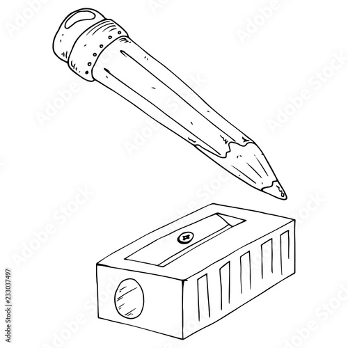 Vector Set Of Pencil, Eraser And Pencil Sharpener Royalty Free SVG,  Cliparts, Vectors, and Stock Illustration. Image 92337301.
