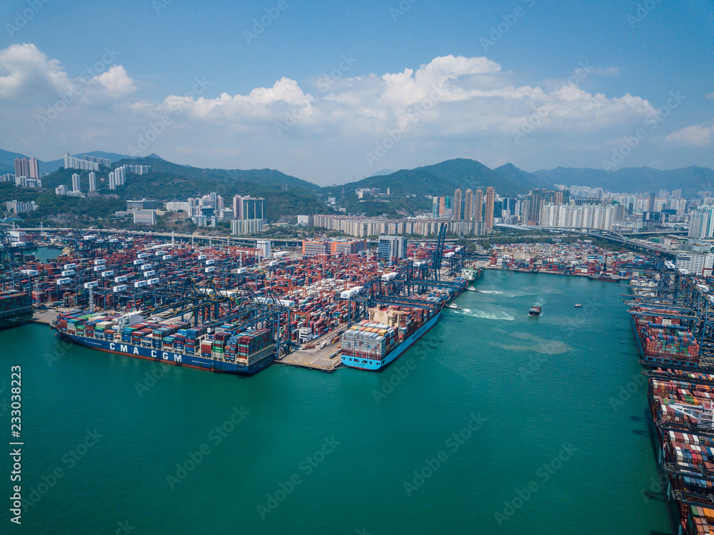 cargo container port