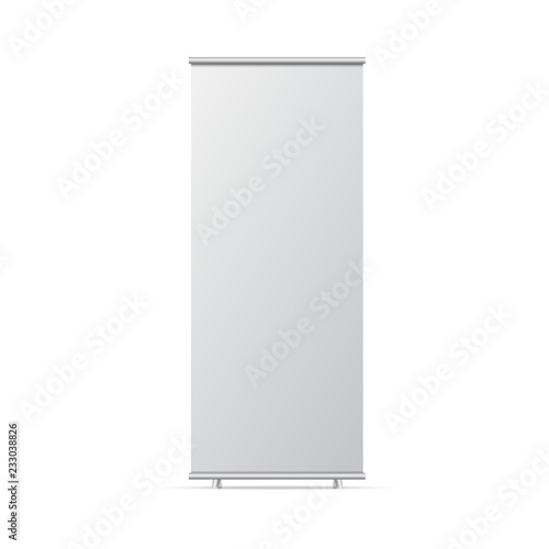 Blank roll up banner stand. Empty  mock up for presentation