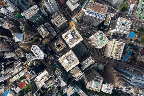  Aerial view of Hong Kong business district