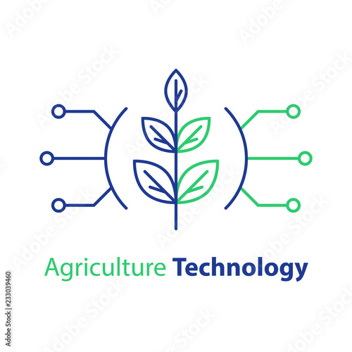 Smart farming, agriculture technology, plant stem, innovation concept, automation solution, growth control