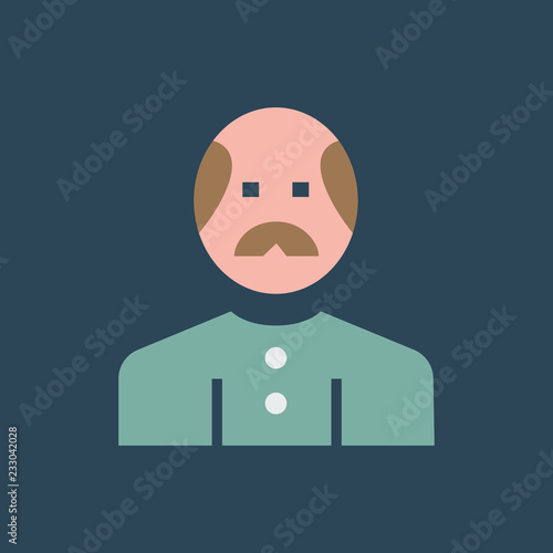 Silhouette icon grandfather with mustache