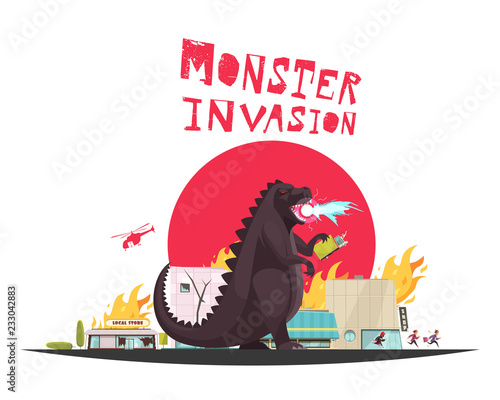 Modern Monster Dragon Illustration