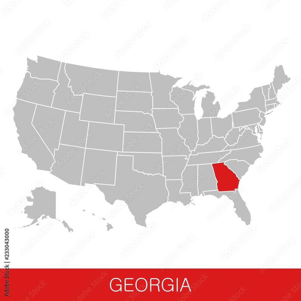 United States of America with the State of Georgia selected. Map of the USA vector illustration