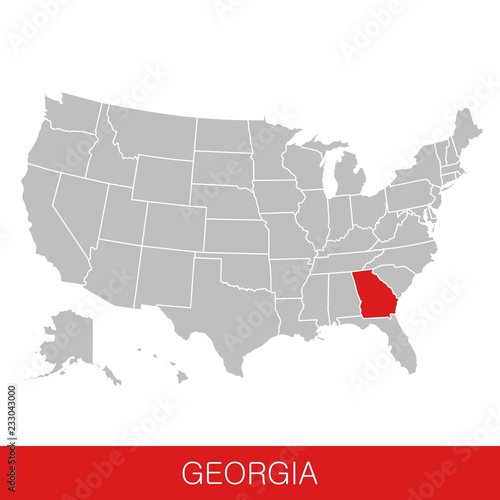 United States of America with the State of Georgia selected. Map of the USA vector illustration