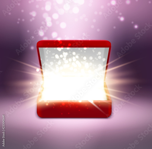Realistic Jewelry Box With Shine