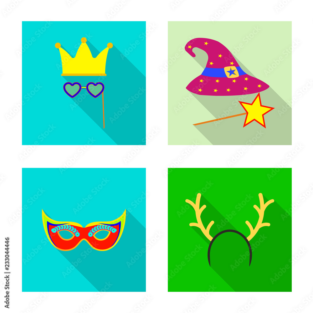 Vector illustration of party and birthday symbol. Set of party and celebration stock symbol for web.