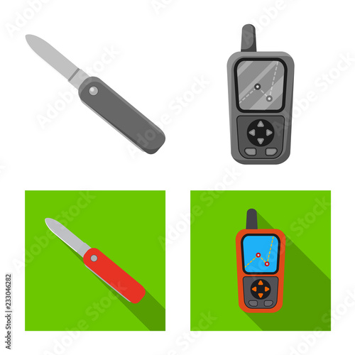 Isolated object of mountaineering and peak symbol. Collection of mountaineering and camp vector icon for stock.