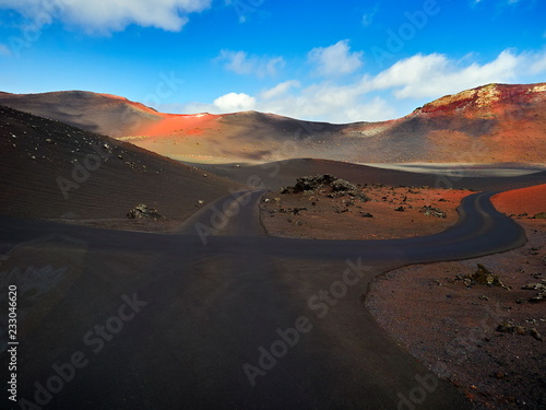 colorful volcanic craters in Timanfaya National Park, Lanzarote