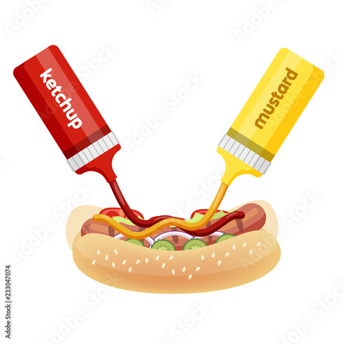 Hot dog ingredients for cooking at home