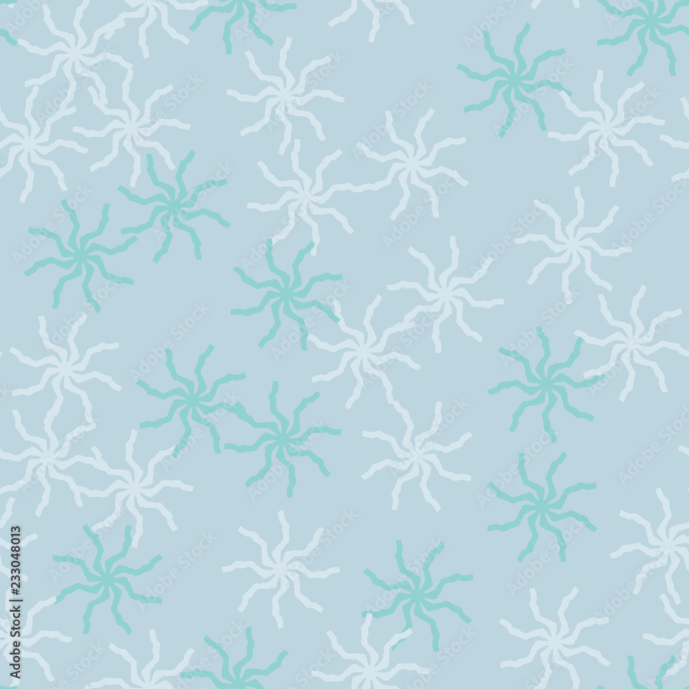 Winter seamless pattern with chaotic snowflakes in different shades of blue color Winter seamless pattern with chaotic snowflakes in different shades of blue color