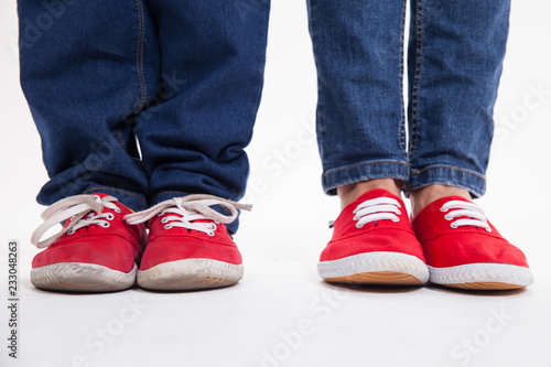 Parent and son Red shoes shoes