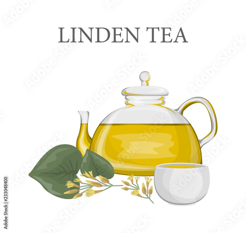 Hot yellow herbal drink in a kettle with small cup