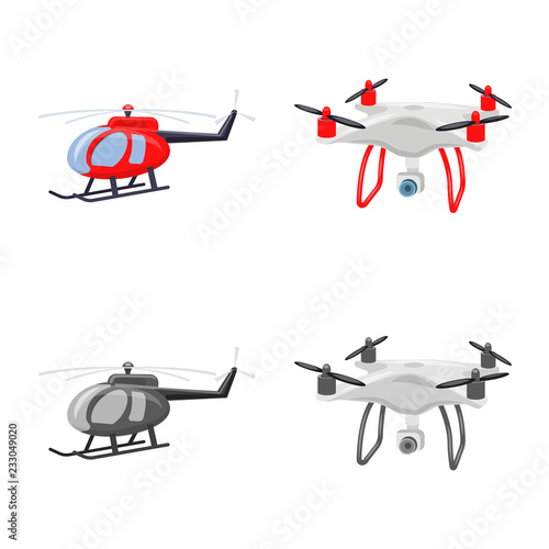 Vector design of plane and transport logo. Set of plane and sky stock vector illustration.