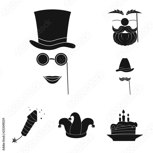 Vector design of party and birthday symbol. Collection of party and celebration stock symbol for web.