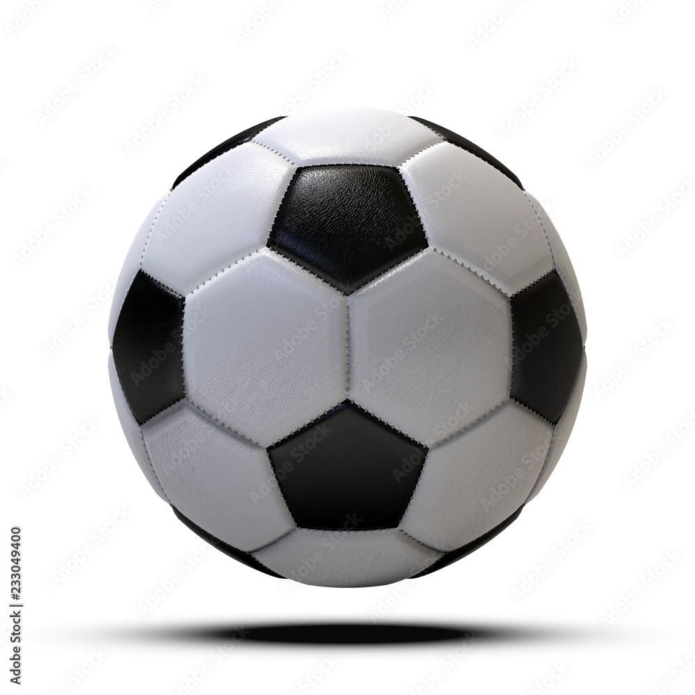 Soccer ball, isolated on white background. 3D Illustration. Soccer ball, isolated on white background. 3D Illustration.