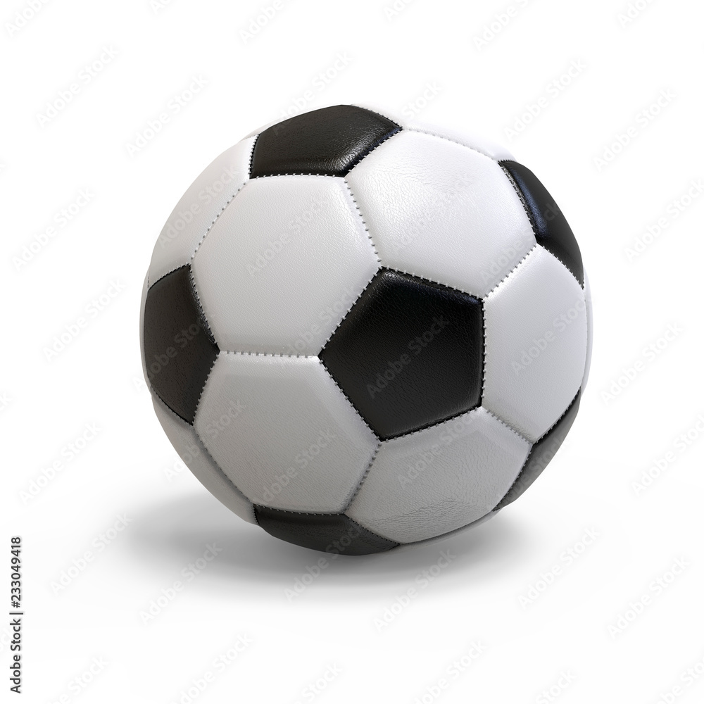 Soccer ball, isolated on white background. 3D Illustration. Soccer ball, isolated on white background. 3D Illustration.
