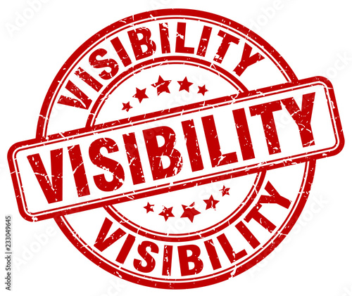 visibility red grunge stamp