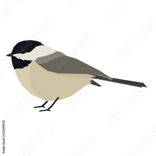 Forest Wild Life Isolated vector animals Geometric Chickadee