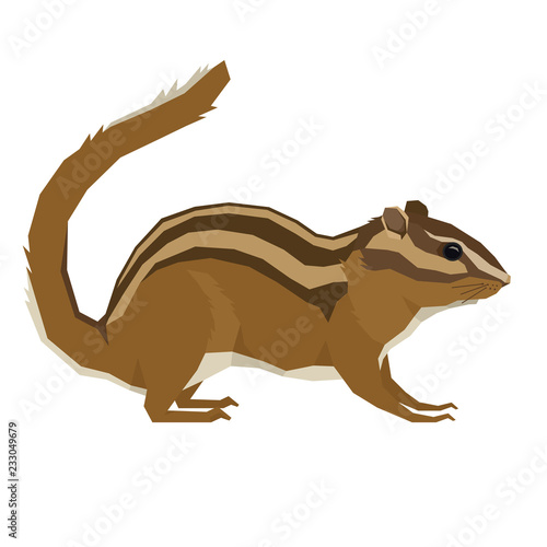 Forest Wild Life Isolated vector animals Geometric Chipmunk