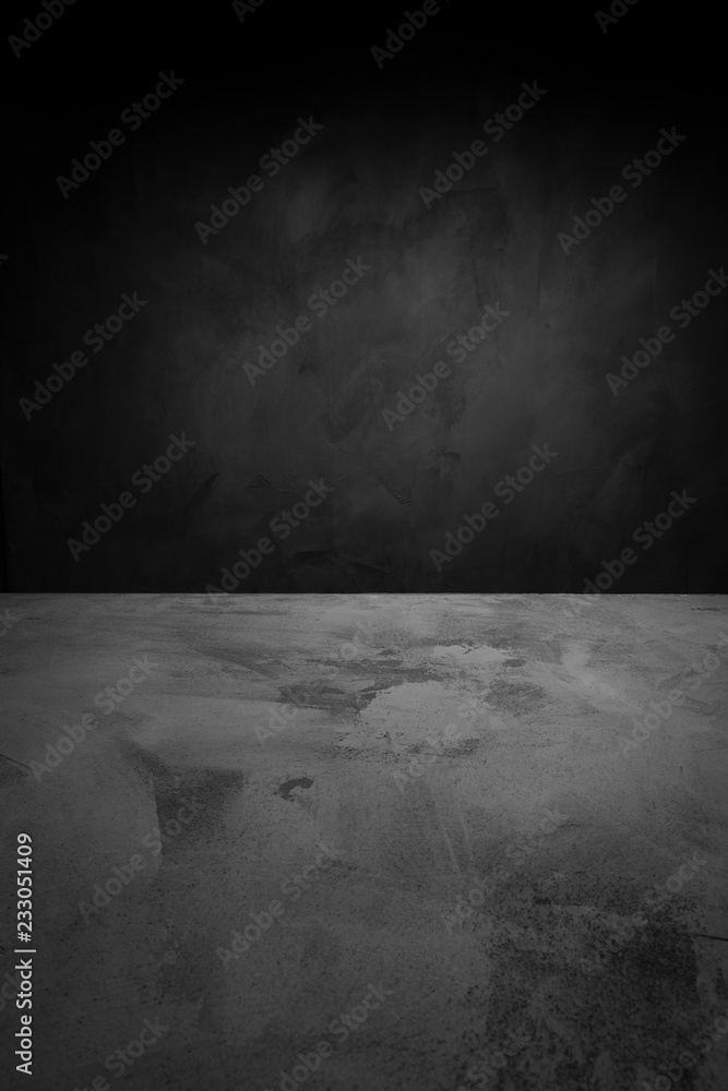 concrete background. dark wall and floor interior background with space