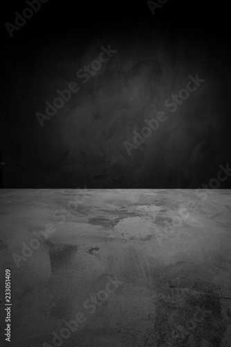 concrete background. dark wall and floor interior background with space