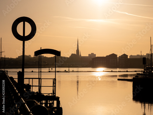 Preston Riversway dock at sunrise photo